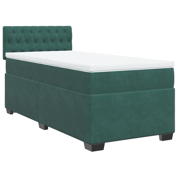 vidaXL Sommier à lattes de lit avec matelas Vert foncé 90x200 cm