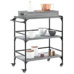 vidaXL Chariot de cuisine sonoma gris 81 5x41x92 5cm bois d'ingénierie