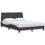 vidaXL Cadre de lit sans matelas marron foncé 140x200 cm tissu