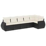 vidaXL Salon de jardin 6 Pièces avec coussins noir résine tressée