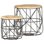 vidaXL Tables basses 2 Pièces Bois solide de manguier