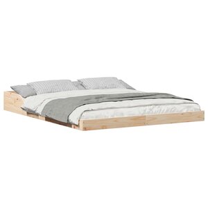 vidaXL Cadre de lit Marron 140 x 210 cm Pin massif