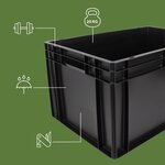 Pack and Move - Bac Gerbable - Charge 20 kg - 60 x 40 x 32 cm - Stockage  Rangement  Outils  Bricolage - Résistant - Réutilisable - 60L