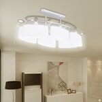 Vidaxl plafonnier avec abat-jours en verre ellipsoïde 4 pièces e14