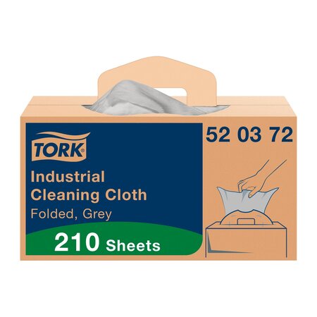 Chiffons de nettoyage industriel gris w7  distribution feuille à feuille  boîte de 210 chiffons  tork