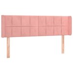 vidaXL Tête de lit avec oreilles Rose 147x16x78/88 cm Velours