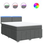 vidaXL Sommier à lattes de lit avec matelas Gris foncé 140x190cm Tissu