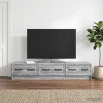 vidaXL Meuble TV Sonoma gris 147 x 34 5 x 27 cm Bois d'ingénierie