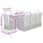 vidaXL Ensemble à manger de jardin 9Pièces coussins noir résine tressée