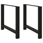 vidaXL Pieds de table à manger Noir 2 pièces 90 x (72-73) cm Acier