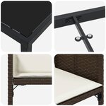 vidaXL Ensemble de salle à manger pour jardin 9 Pièces Marron Poly rotin