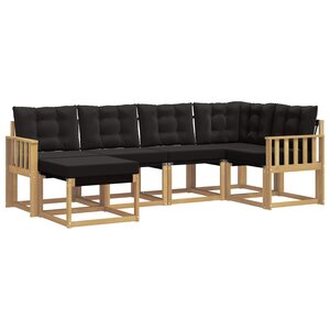 vidaXL Ensemble de canapés d'extérieur 6 Pièces Blanc et noir