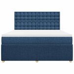 vidaXL Sommier à lattes de lit avec matelas Bleu 180x200 cm Tissu