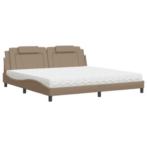 vidaXL Lit Viana avec matelas cappuccino 200x200 cm similicuir