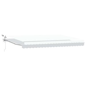 vidaXL Auvent Rétractable Blanc 500 × 350 cm Tissu et Métal