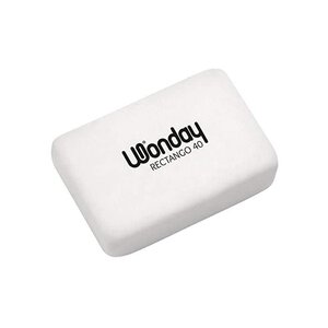 Gomme en plastique RECTANGO 40  blanc WONDAY