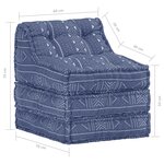 vidaXL Pouf modulaire Indigo Tissu