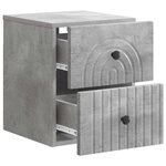 vidaXL Cabinet de chevet mural 2 Pièces Gris béton 33 x 34 5 x 40 cm