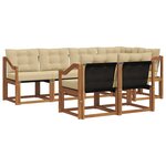 vidaXL Ensemble de canapés d'extérieur 7 pc Naturel et Beige