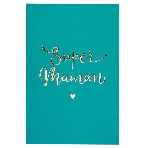 Carte super maman lettres dorées - draeger paris
