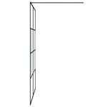 vidaXL Paroi de douche Noir 140x195 cm Verre ESG demi-dépoli