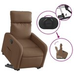 vidaXL Fauteuil inclinable électrique marron tissu