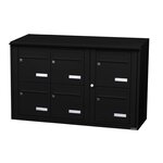 Bloc collectif Leabox  3x2  grade 3  simple face  extérieur  mural  noir 9005 finition brillante