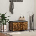 vidaXL Banc d'entrée avec coussin Chêne fumé 80 x 46 x 46 cm