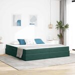 vidaXL Lit avec rangement et matelas Vert foncé 200 x 200 cm Velours