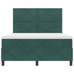 Lit à ressorts vidaXL avec matelas et LED vert foncé 140x190 cm en velours