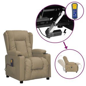 vidaXL Fauteuil de massage Cappuccino Similicuir