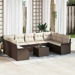 vidaXL Ensemble de canapé de jardin 10 Pièces Gris Poly rotin