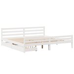 vidaXL Cadre de lit sans matelas blanc 200x200 cm bois massif de pin