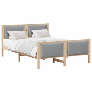 vidaXL Cadre de lit avec tête de lit Gris clair 140 x 200 cm tissu