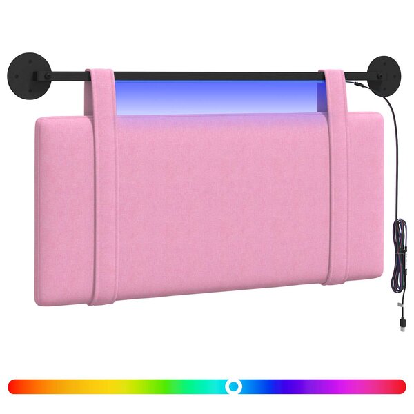vidaXL Tête de lit suspendue Rose Tissu