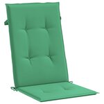 vidaXL Coussins de chaise de jardin à dossier haut lot de 6 vert tissu
