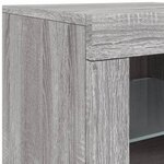 vidaXL Buffet avec lumières LED sonoma gris 283x37x67 cm