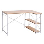 Bureau d'ordinateur avec deux étagères 120 cm MDF beige 19_0000561