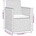 vidaXL Mobilier d'extérieur 4 Pièces avec coussins Résine tressée Noir