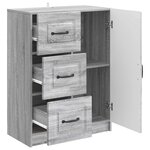vidaXL Buffet Sonoma gris 66 x 34 5 x 87 cm Bois d'ingénierie