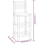 vidaXL Tabourets de bar lot de 6 bois massif d'acacia