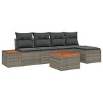 vidaXL Ensemble de canapé de jardin avec coussin 6 Pièces Gris Poly rotin