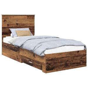 vidaXL Cadre de lit Bois ancien 90 x 200 cm Bois d'ingénierie