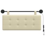 vidaXL Tête de lit suspendue Avec lumière LED Crème Simili cuir