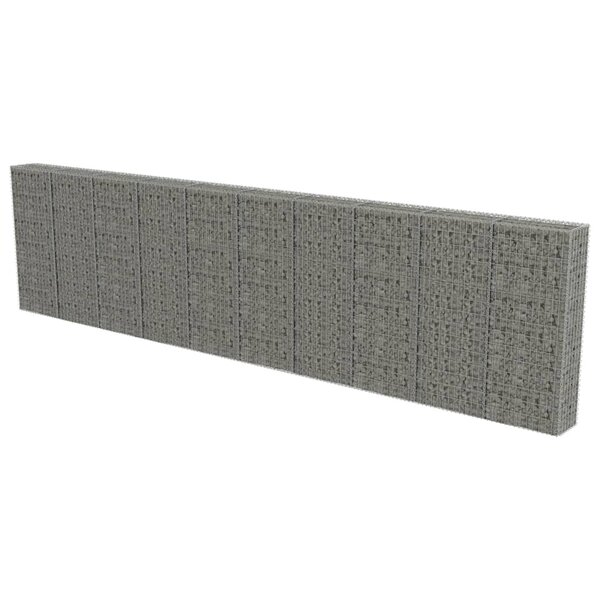 vidaXL Mur à gabion avec couvercles Acier galvanisé 600 x 30 x 150 cm