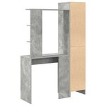 vidaXL Bureau avec rangement gris béton en bois d'ingénierie
