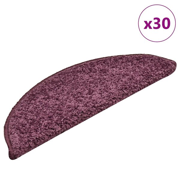 vidaXL Tapis d'escalier 30 Pièces violet foncé 56x17x3 cm
