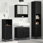 vidaXL Ensemble de mobilier de salle de bain 4 Pièces Chêne noir