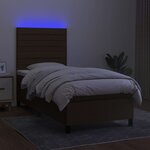vidaXL Sommier à lattes de lit matelas et LED Marron foncé 100x200cm