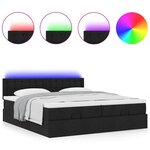 VidaXL Cadre de lit ottoman avec matelas noir 160x200 cm tissu